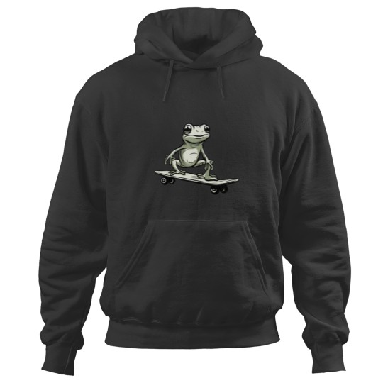 Discover Frog skateboarding (1) Hoodies