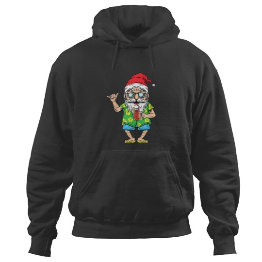 Discover Christmas In July Santa Matching Hawaiian Beach Summer 2022 Hoodies