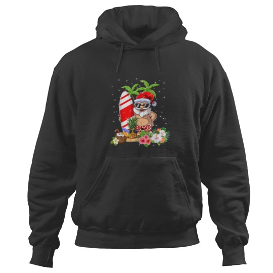 Discover Christmas In July Santa Hawaiian Surfing Summer Surf Hoodies