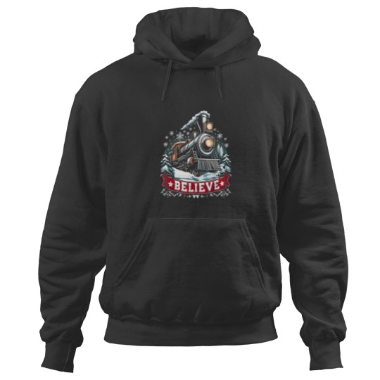 Discover All Aboard Polar Express North Pole Xmas Santa T Hoodies