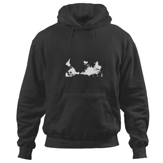 Discover Upside Down World Map New Zealand Hoodies