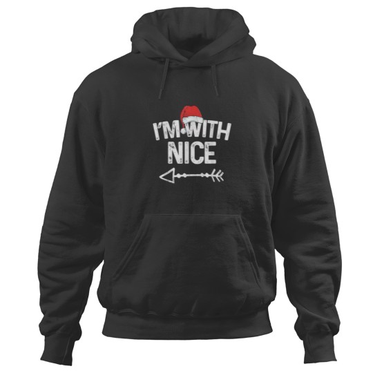 Discover I'm With Nice Matching Christmas Couples Costume Hoodies