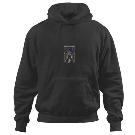 Discover Back The Blue Thin Blue Line USA Flag Pitbull Police Support Hoodies
