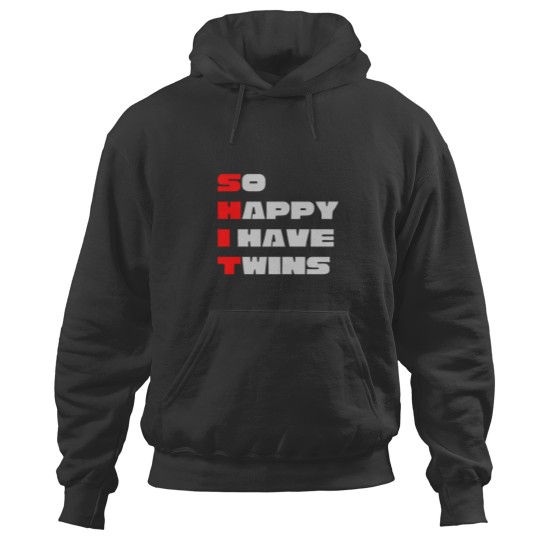 Discover So Happy I have twins Bold Typography Hoodies
