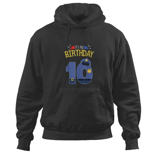 Discover 10th Birthday 10 Year Old Police Officer Uniform Hoodies