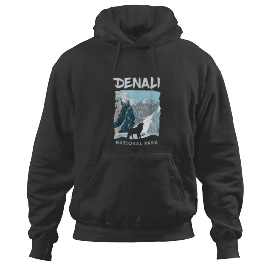 Discover Denali National Park US Wolf Alaska Wolves Hoodies