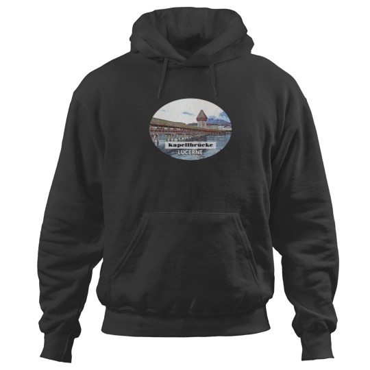Discover The Kapellbrücke in Lucerne Active Hoodies