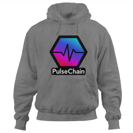 Discover Pulse Chain Crypto Currency Logo Black and White Hoodies