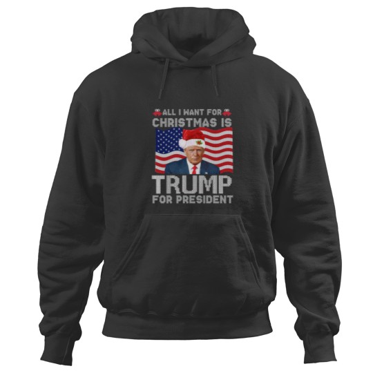 Discover All I Want For Christmas Is Trump For President Trump 2024 Hoodies