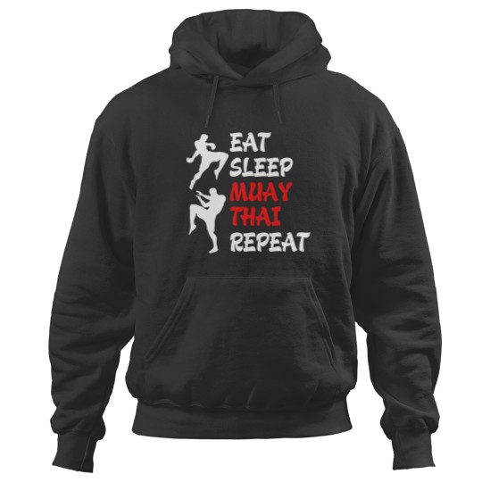 Discover Muay Thai Eat Sleep Repeat Thai Boxing Kickboxing Hoodies