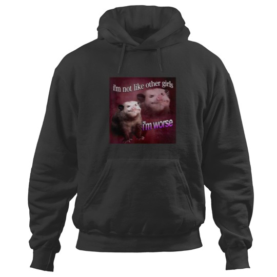 Discover Possum I’m not like other girls I’m worse Hoodies