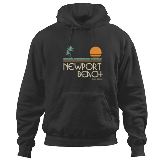 Discover Vintage Newport Beach California Sunset Palms birt Hoodies