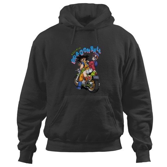 Discover Goku and Bulma driving a motorbike Hoodies, Dragon Ball Z Anime Hoodies