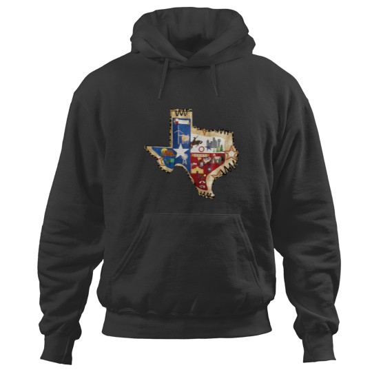 Discover Texas Map Hoodies