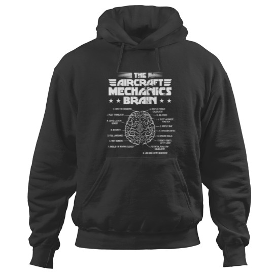 Discover Aircraft Mechanics Brain Aviation Gift  Hoodies