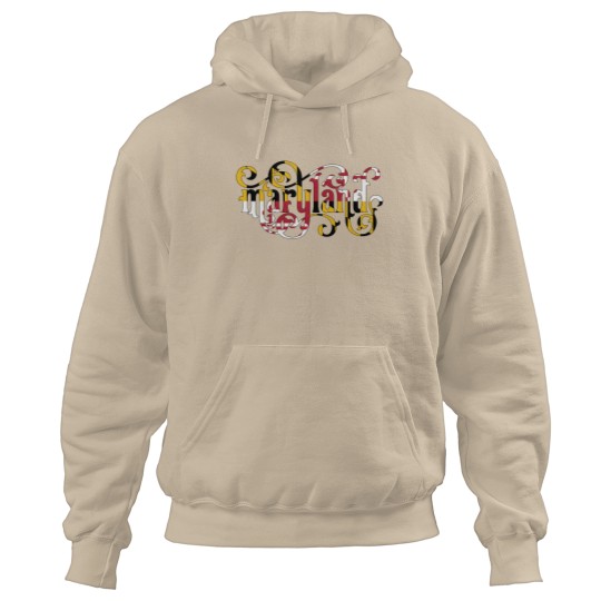 Discover Maryland Flag Script Hoodies