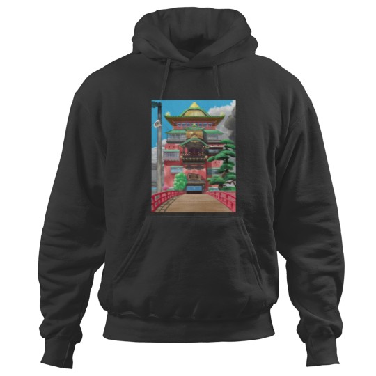 Discover Bathhouse Spirited Away Digital Art Hoodies