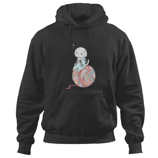 Discover Space Cat on Planet Yarn Ball Hoodies