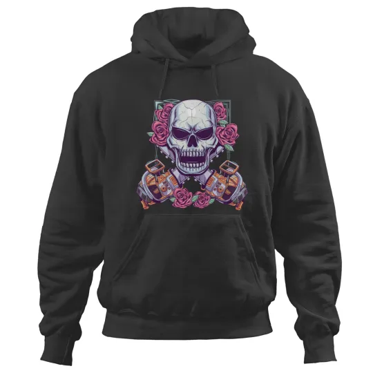 Discover Pastel Goth Chainsaw Skull Anime Aesthetic Nu Goth Weeaboo Hoodies