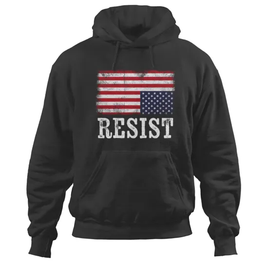 Discover Upside Down American Flag Resist Distress United States USA Hoodies