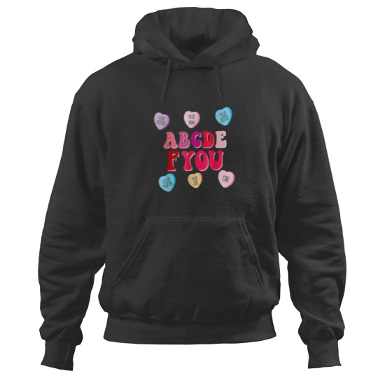 Discover Funny Valentines Day Hearts Abcdefu Women Men Valentine Hoodies