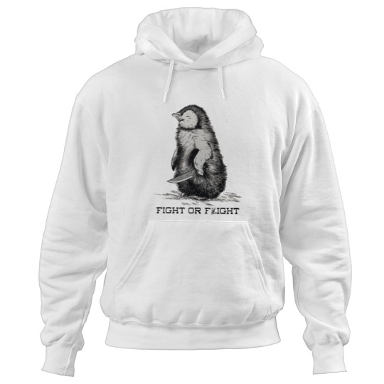 Discover Fight or Flight Funny Penguin Pun Meme Hoodies