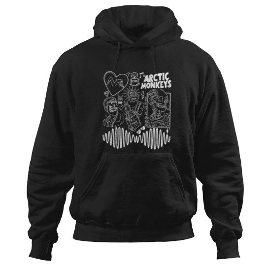 Discover Arctic Monkey Doodle Art Hoodies, Vintage Arctic Monkey Merch Album Hoodies