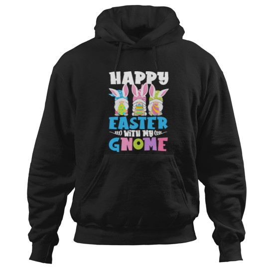 Discover Funny Three Gnomies Easter Happy Easter With My gnome is a funny Three Gnomies Easter Hoodies