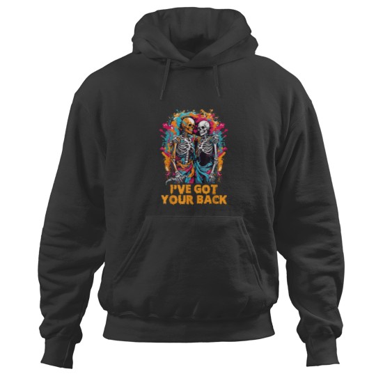 Discover Ive Got Your Back Funny Halloween Skeletons Skull Men Women 5919 Hoodies