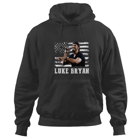 Discover Distressed American Flag Music Luke Legend Hoodies
