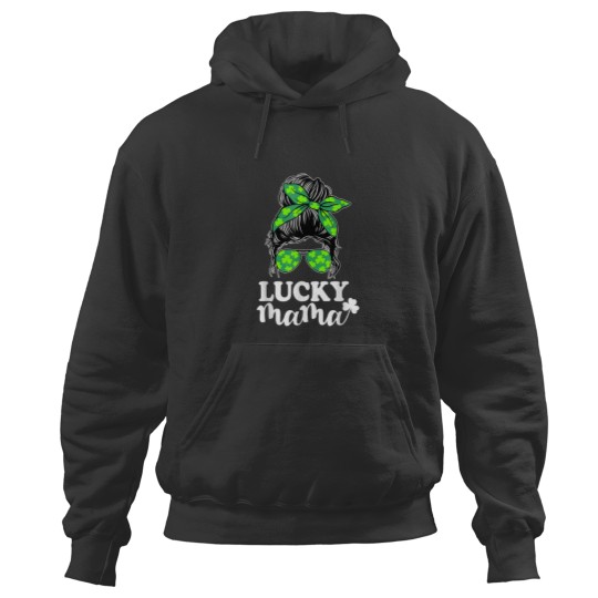 Discover Lucky Mama Messy Bun St Patricks Day for Women 6923 Hoodies