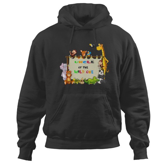 Discover Uncle Of The Wild One Zoo Safari Hoodies