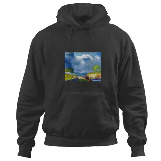 Discover 1916 The Coming Storm coastal NewEngland landscape painting by George Wesley Bellows Active Hoodies