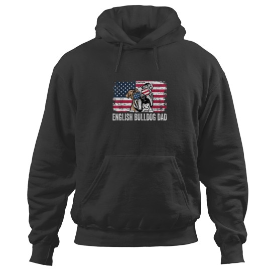 Discover Distressed USA Flag English Bulldog Dad Fathers Day Hoodies