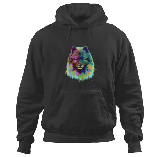 Discover Colourful Dog Keeshond Hoodies