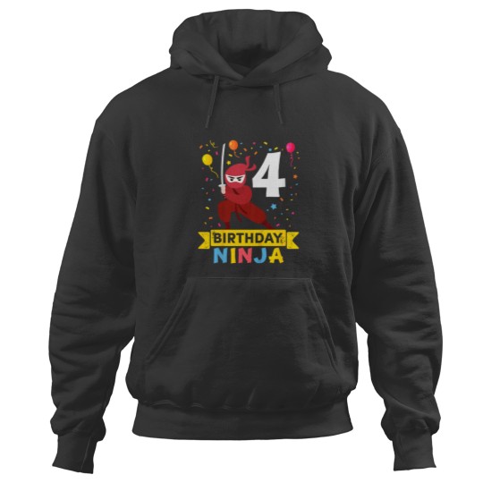 Discover Kids 4 Year Old Ninja Birthday Hoodies