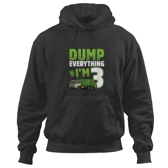 Discover Recycling Trash 3 Year Old Garbage Truck 3rd Birthday Boy Hoodies