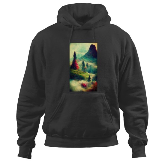 Discover Fantasy Mountain Scene Hoodies