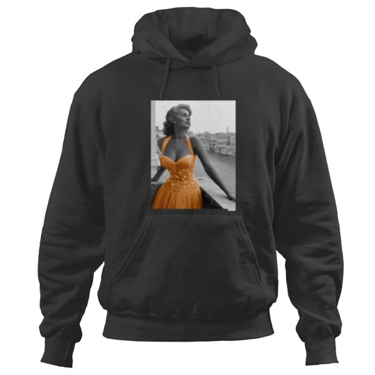 Discover Sofia Loren in orange dress Hoodies