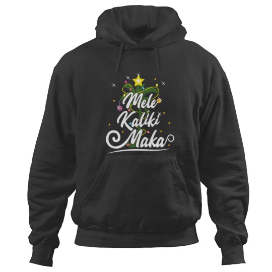 Discover Hawaiian Christmas Tree Mele Kalikimaka Christmas Palm Tree Lights Hawaii Beach Party Hoodies