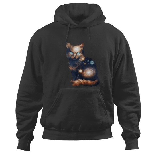 Discover Cosmic Cat Galaxy Universe Hoodies