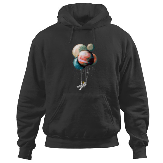 Discover Cute Spaceman with Balloon Planets Essential Hoodies