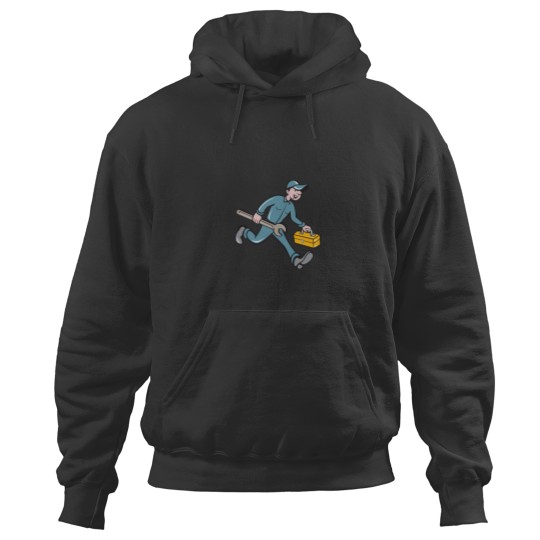 Discover Mechanic Carrying Toolbox Spanner Isolated Cartoon Essential Hoodies