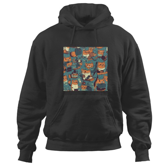 Discover Surreal Cats of Mischief Cheeky Feline Creatures Hoodies