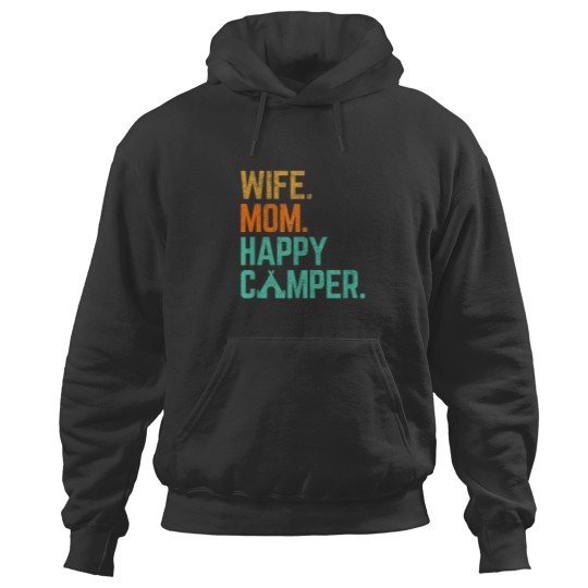Discover Wife Mom Happy Camper Cute Funny Matching Family Hoodies