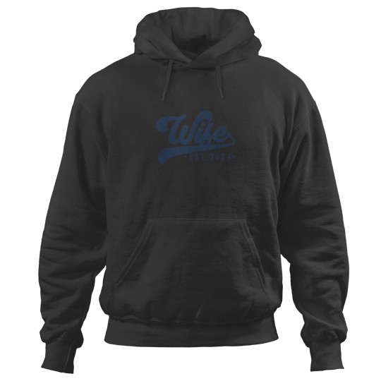 Discover Wife Est 2024 Just Married Honeymoon Wife Wedding Hoodies