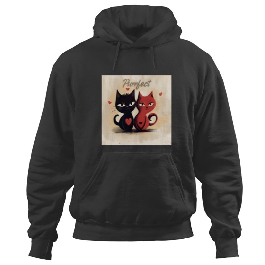 Discover Charming Heartfelt Feline Art Hoodies