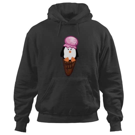 Discover Penguin strawberry ice cream waffle Fitted Hoodies