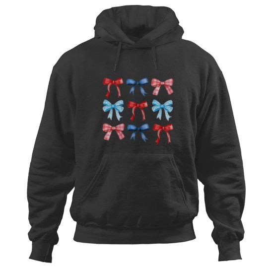 Discover Red And Blue Coquette Bow 4th of July Women Girls ic Hoodies