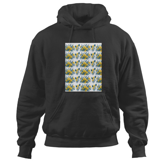 Discover Yellow floral watercolor vector, white background Graphic Hoodies